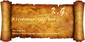 Kirnbauer Gábor névjegykártya